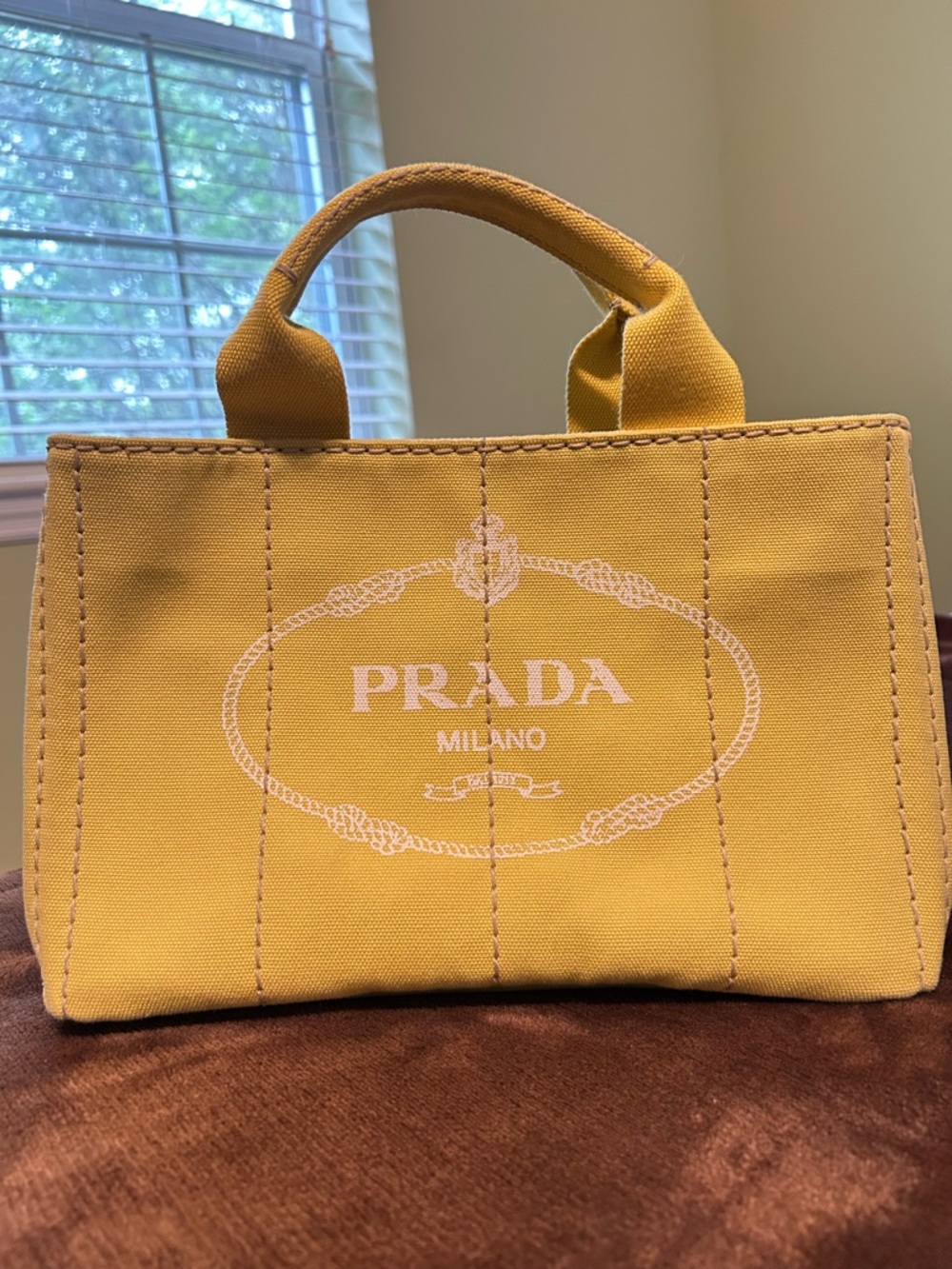 Prada Canapa Yellow Tote